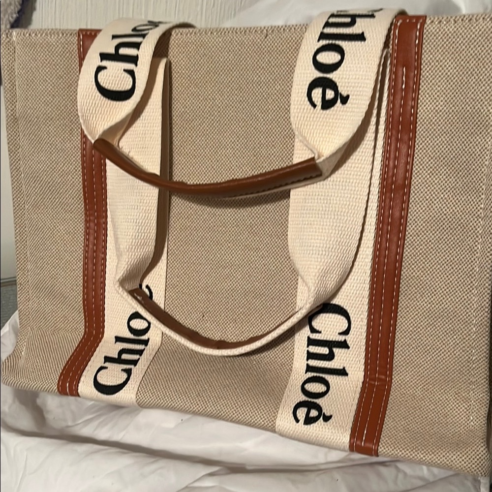 Tan and Cream Tote Bag